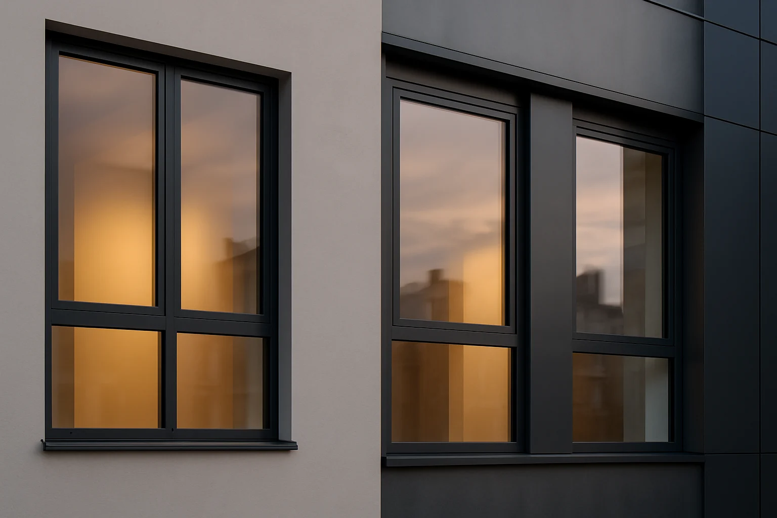 پنجره آلومينيومی ترمال بريک براي نمای مدرن